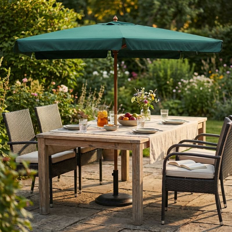 DOMINUS - ombrellone da giardino palo centrale in legno 2 x 3 m