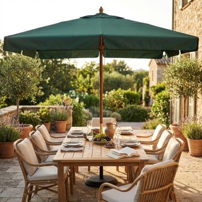 DOMINUS - ombrellone da giardino palo centrale in legno 3 x 3 m