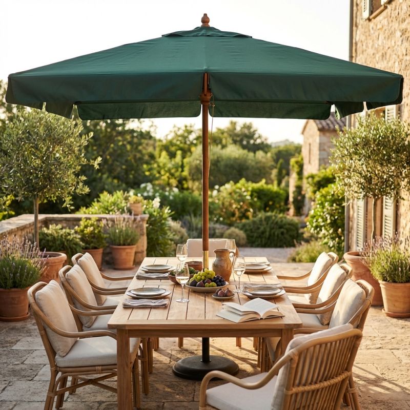 DOMINUS - ombrellone da giardino palo centrale in legno 3 x 3 m