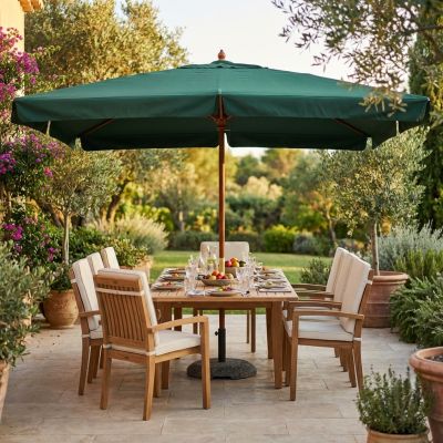 DOMINUS - ombrellone da giardino palo centrale in legno 3 x 4 m