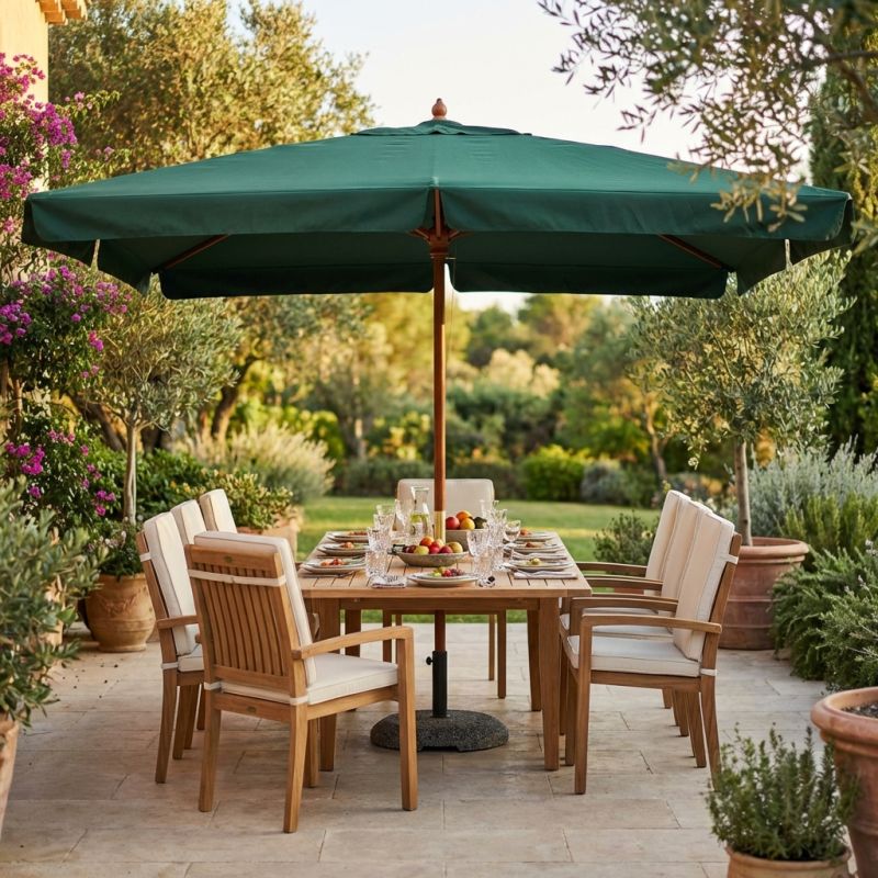 DOMINUS - ombrellone da giardino palo centrale in legno 3 x 4 m