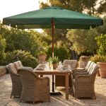 DOMINUS - ombrellone da giardino palo centrale in legno 3 x 4 m