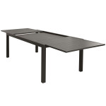 DEXTER - set tavolo in alluminio e teak cm 200/300 x 100 x 74 h con 4 sedie e 2 poltrone Dexter