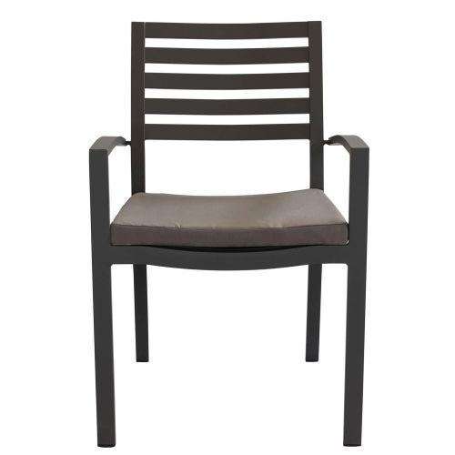 DEXTER - set tavolo in alluminio cm 200/300 x 100 x 74 h con 4 sedie e 2 poltrone Dexter