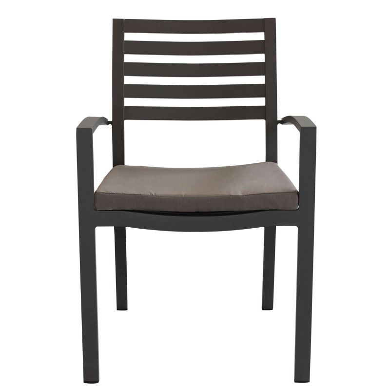 DEXTER - set tavolo in alluminio cm 200/300 x 100 x 74 h con 4 sedie e 2 poltrone Dexter