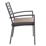 DEXTER - set tavolo in alluminio cm 160/240 x 90 x 75 h con 6 poltrone Dexter