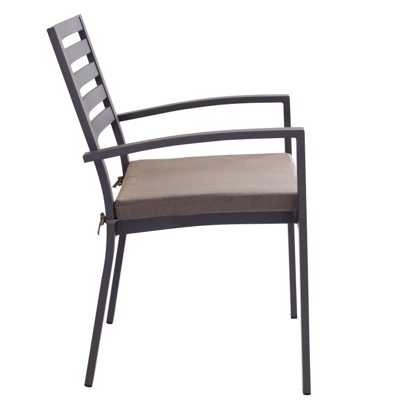 DEXTER - set tavolo in alluminio cm 160/240 x 90 x 75 h con 6 poltrone Dexter