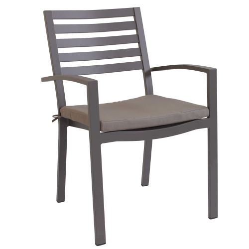 DEXTER - set tavolo in alluminio cm 160/240 x 90 x 75 h con 6 poltrone Dexter