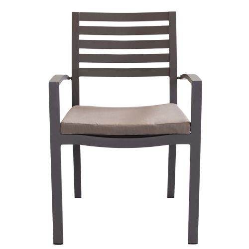 DEXTER - set tavolo in alluminio cm 160/240 x 90 x 75 h con 6 poltrone Dexter