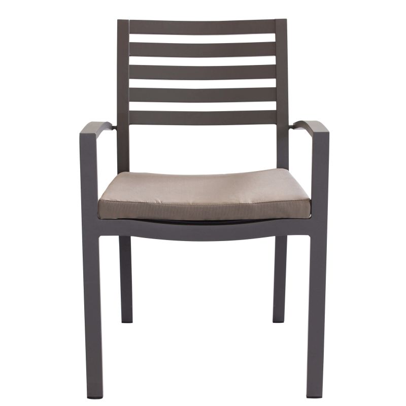 DEXTER - set tavolo in alluminio cm 160/240 x 90 x 75 h con 6 poltrone Dexter