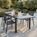 DEXTER - tavolo da giardino allungabile in alluminio da 160 x 90 cm