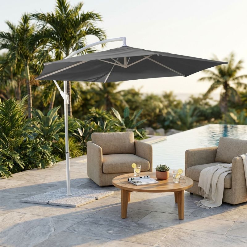 DELPHINUS - ombrellone da giardino decentrato