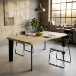 ALBERT - tavolo da pranzo moderno con piano da 6 cm