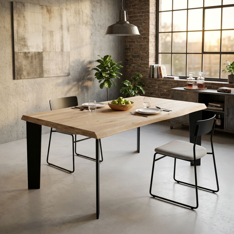 ALBERT - tavolo da pranzo moderno con piano da 6 cm