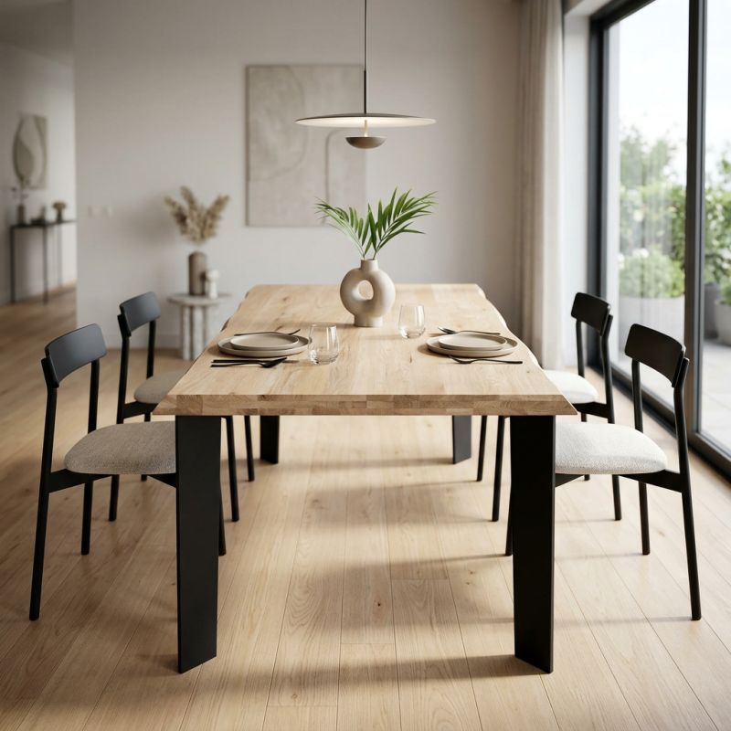 ALBERT - tavolo da pranzo moderno con piano da 6 cm