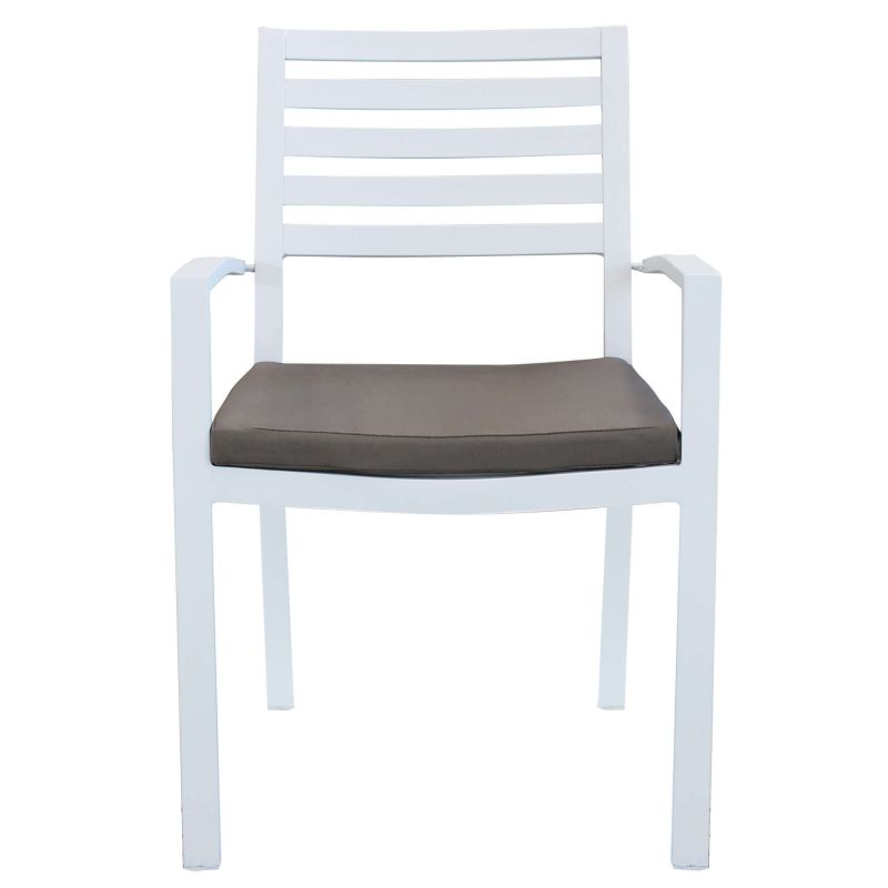 DEXTER - set tavolo in alluminio cm 200/300 x 100 x 74 h con 6 sedie e 2 poltrone Dexter