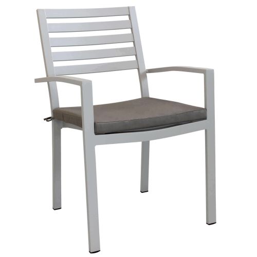 DEXTER - set tavolo in alluminio cm 200/300 x 100 x 74 h con 4 sedie e 2 poltrone Dexter