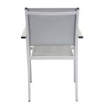 DEXTER - set tavolo in alluminio cm 160/240 x 90 x 75 h con 4 poltrone Venus