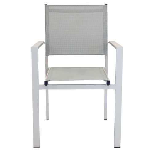 DEXTER - set tavolo in alluminio cm 200/300 x 100 x 74 h con 6 poltrone Venus