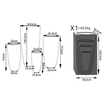 JOAQUIN - set di 4 vasi da giardino