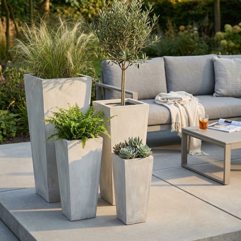 MARGHE - set di 4 vasi da giardino