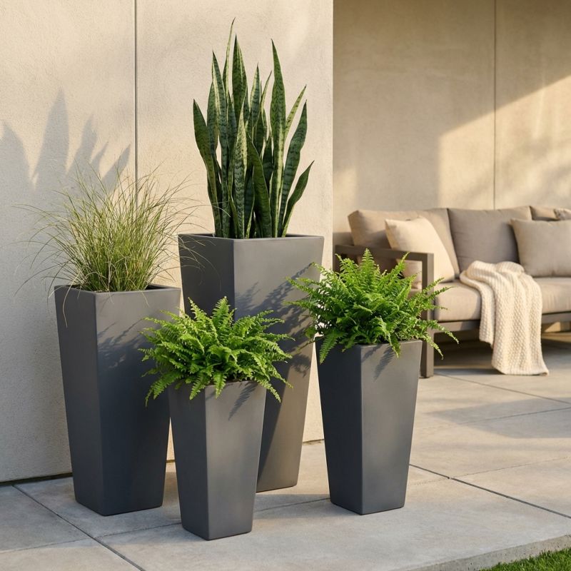 MARGHE - set di 4 vasi da giardino