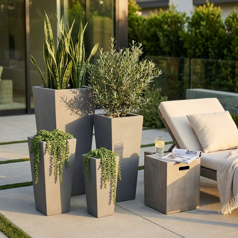 MARGHE - set di 4 vasi da giardino