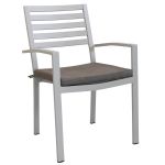 DEXTER - set tavolo in alluminio cm 160/240 x 90 x 75 h con 4 poltrone Dexter