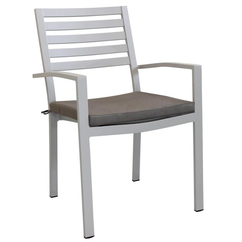 DEXTER - set tavolo in alluminio cm 160/240 x 90 x 75 h con 4 poltrone Dexter