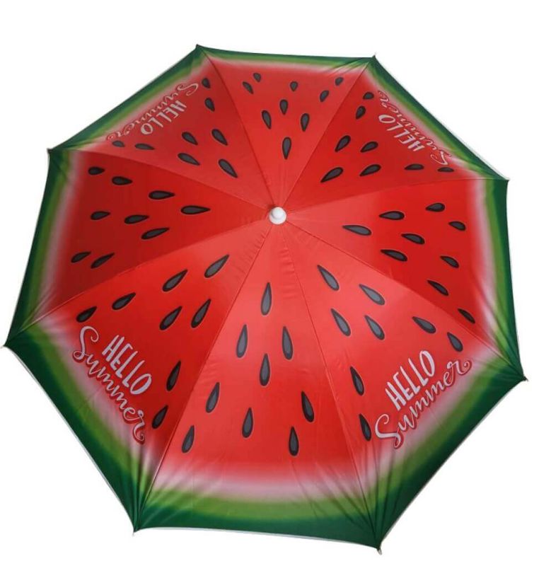 ombrellone spiaggia poliestere uv 200/32 decoro anguria e fenicottero