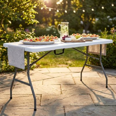 CATE - tavolo catering pieghevole salvaspazio in acciaio e abs