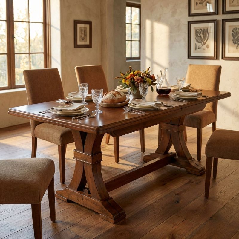 DUSTIN - tavolo da pranzo allungabile in legno massello cm 85 X 180/225/270/315/360