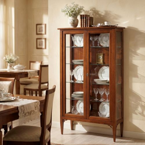 CHRISTAL - credenza con vetrina in legno massello