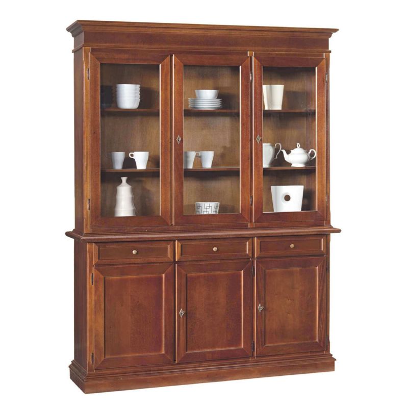 JAQUELINE - credenza con vetrina in legno massello