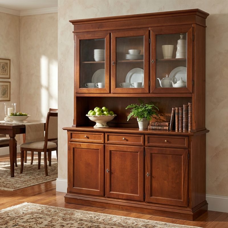 JAQUELINE - credenza con vetrina in legno massello