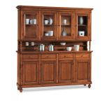 CHELSEY - credenza con vetrina in legno massello cm 196 x 43 x 218 h