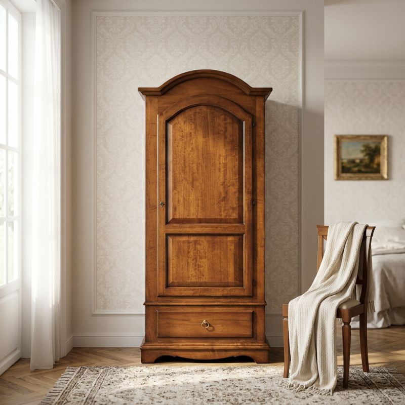 CHRISTIAN - armadio 1 anta in legno massellox196