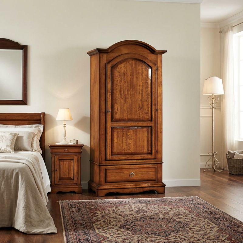 CHRISTIAN - armadio 1 anta in legno massellox196