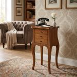 JUDD - mobile portatelefono in legno massello cm 34 x 31 x 72 h