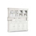 CHELSEY - credenza con vetrina in legno massello cm 196 x 43 x 218 h