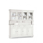 CHELSEY - credenza con vetrina in legno massello cm 196 x 43 x 218 h