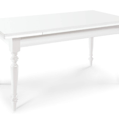 DYLAN - tavolo da pranzo allungabile in legno massello con gamba tornita cm 80 X 140/180/220