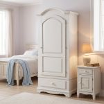 CHRISTIAN - armadio 1 anta in legno massellox196