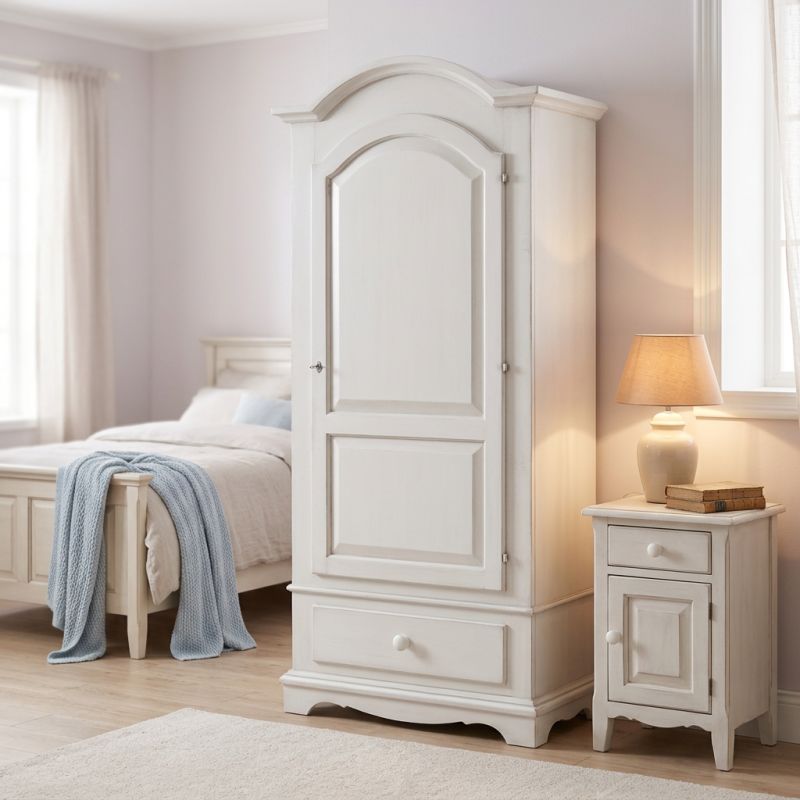 CHRISTIAN - armadio 1 anta in legno massellox196