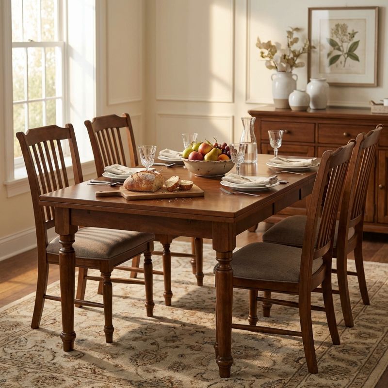 DYLAN - tavolo da pranzo allungabile in legno massello con gamba tornita cm 85 X 160/200/240