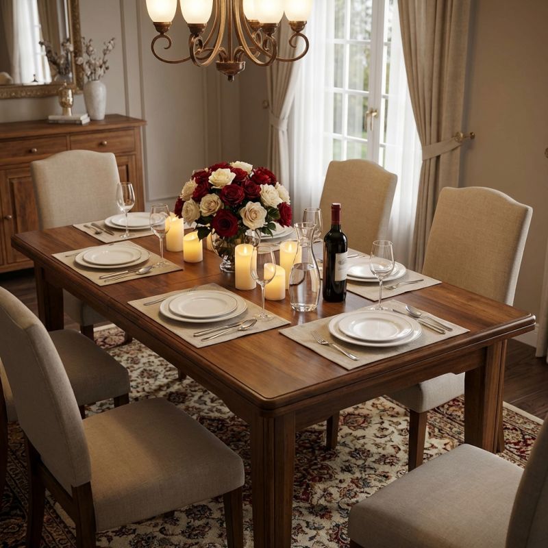 LENNOX - tavolo da pranzo allungabile in legno massello cm 85 X 180/225/270/315/360