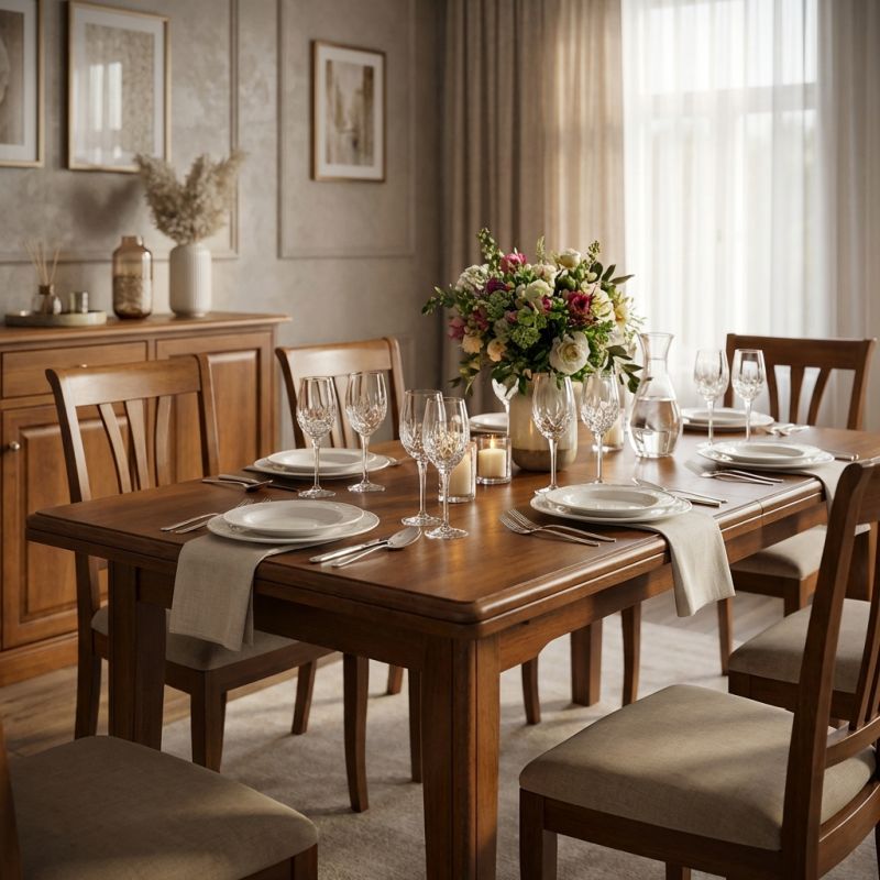 LENNOX - tavolo da pranzo allungabile in legno massello cm 100 X 180/225/270/315/360