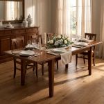 LENNOX - tavolo da pranzo allungabile in legno massello cm 100 X 180/225/270/315/360