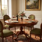 BARRY - tavolo da pranzo allungabile in legno massello tondo