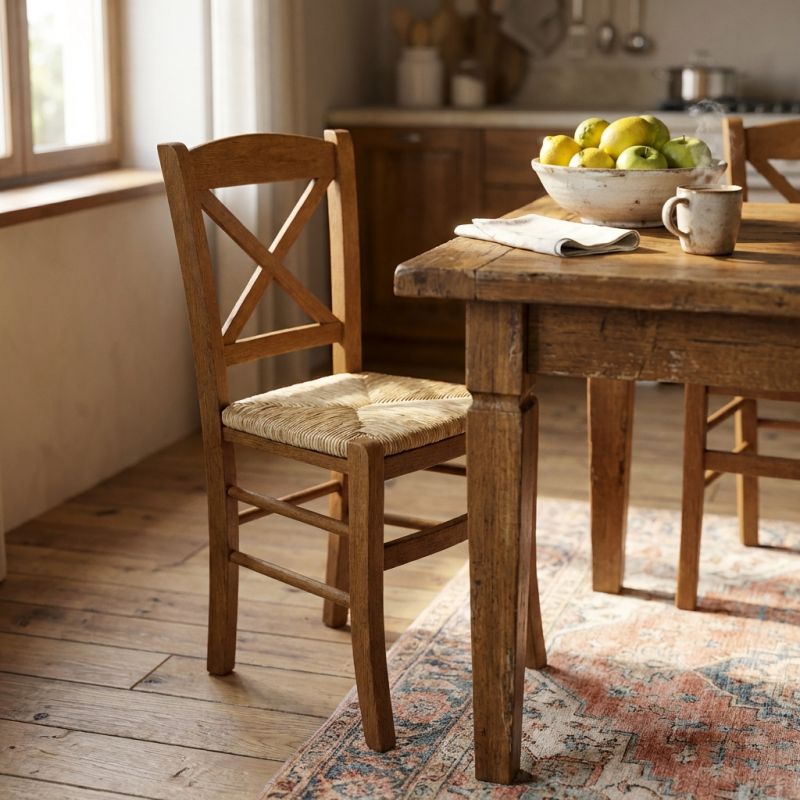 HALLIE - sedia croce in legno massello